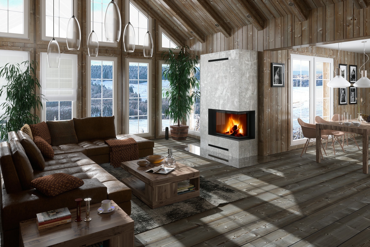 IMPRESSION R/L 2g S 71.60.34.21 - rohová krbová vložka s děleným sklem - Obrázek 4